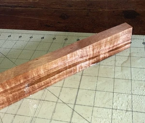 One Piece Hawaiian Koa Wood w/Curl ~15 1/4" x 1 3/4" x 3/4"  (#634) - Picture 1 of 9