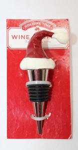 New Holiday Time Wine Stopper - Santa Hat Rubber Collectible Christmas Bar F/S - Picture 1 of 2
