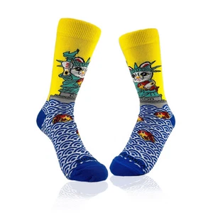 Cat Statue of Liberty Socks from the Sock Panda (Adult Small - Shoe Sizes 2-5) - Picture 1 of 6