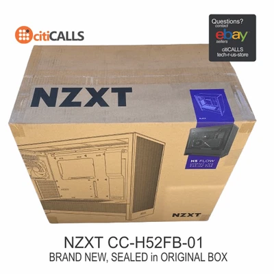NZXT CC-H52FB-01 H5 Flow Compact Mid-Tower ATX GPU Cooling Airflow Case Black - Image 1 of 4