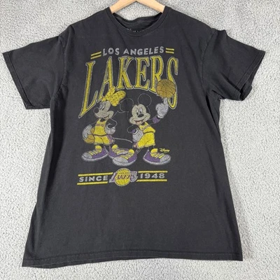 Disney x Junk Food Los Angeles Lakers Black Mickey Mouse  T-Shirt Size Medium - Image 1 of 4