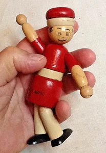 LITTLE ORPHAN ANNIE VINTAGE PUPPE MIT HOLZGELENKEN (1930-40ER JAHRE) 6 ZOLL GROSS 082925D - Bild 1 von 7