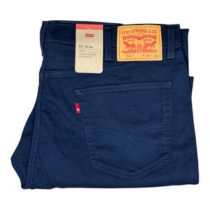Original Levi's 511 Slim Fit Mens Jeans Navy 40W/32L - Picture 1 of 3