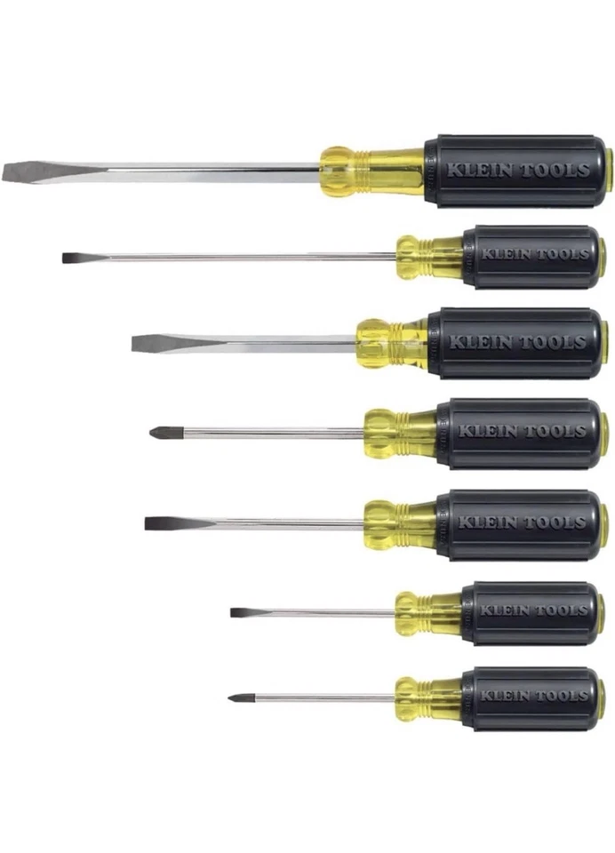 Klein Tools 85076 Screwdriver Set 7-Pc Slotted Phillips USA Cushion-Grip Handles - Image 1 of 4