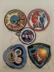 Vintage Space Patches 5 Skylab NASA, Apollo 15 16 17 America Needs Space To Grow - Picture 1 of 12