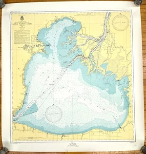 1948 Army Corps of Engineers Chart No 42 Lake Saint Clair 36" X 34" Survey Map - Picture 1 of 13