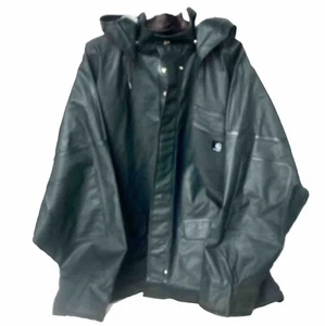 Carhartt Regenjacke Mantel Surrey Herren 2XL grün wasserdicht PVC schwere Kapuze 100100 - Bild 1 von 10