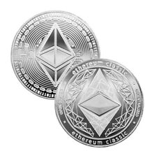Ethereum Classic Coin - Silver Metal Physical Cryptocurrency Collectible Coin