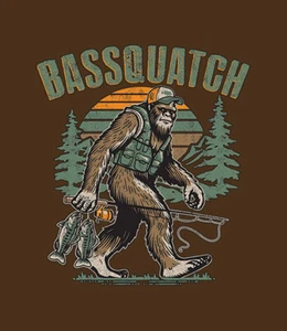 Camiseta S a 2XL 3XL - BASSQUATCH - BIGFOOT SASQUATCH DIVERTIDO Adulto - Imagen 1 de 54