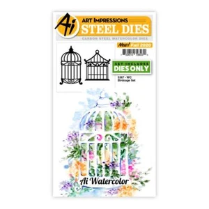 New Art Impressions DIES ONLY BIRDCAGE BIRD CAGE SET OF 2 free USA ship - Picture 1 of 3