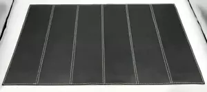 Crate & Barrel BLACK LEATHER Placemat Rectangular 19"x13" Rare HTF NLA Discount - Picture 1 of 12