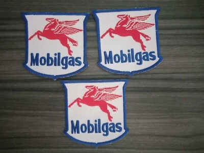 3 pcs MOBILGAS Sport Racing Motorcycles MotoGP Iron Patch Embroidered or Sew on  - Image 1 of 4