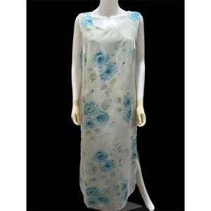 Vintage reversible para mujer Est. 1X Maxi Vestido sin Mangas Paisley Floral Verde Azul Años 90 - Imagen 1 de 9