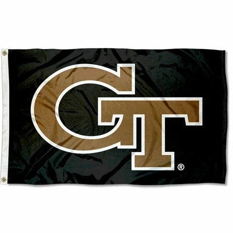 Georgia Tech Yellow Jackets Black Flag Large 3x5 Cover