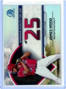 JAMES WOOD - Nationals - 2023 Bowman Chrome Scout's Top 100 Refractor #BTP-25 - Picture 1 of 2