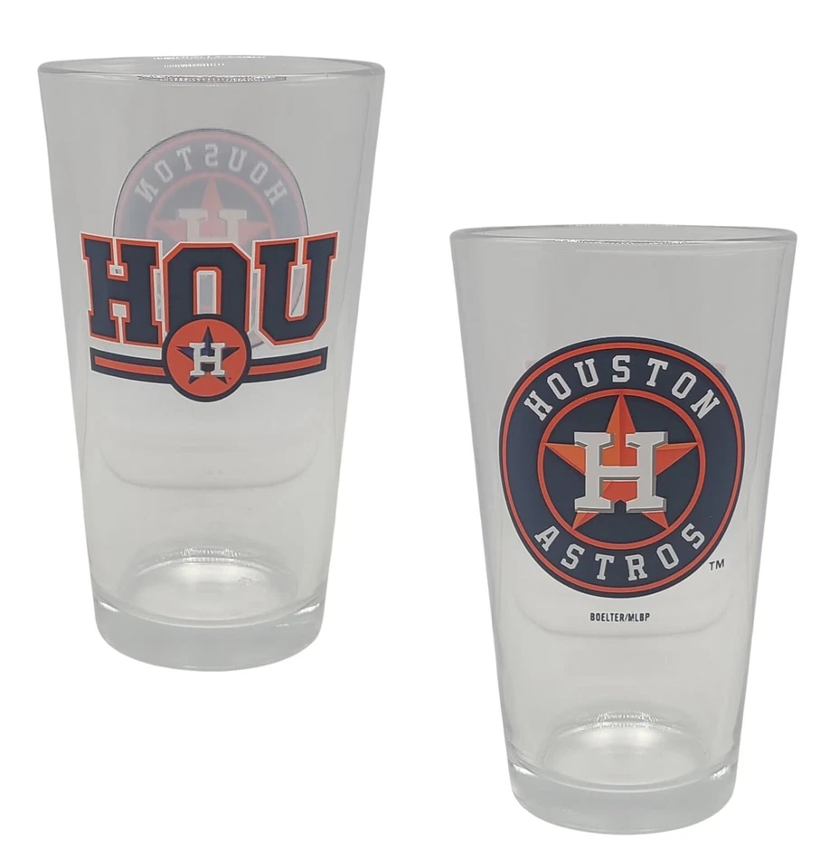 Licensed MLB Letterman 16oz Pint Glass (Houston Astros) - Image 1 of 1