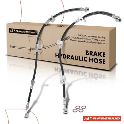 A-Premium 2x Brake Hydraulic Hose Front for Kia Amanti 2004 2005 2006 V6 3.5L - Image 1 of 4