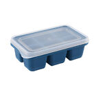 Silicone Square Ice Mold with Lid DIY Ice Tray Mould Accessory (Blue)