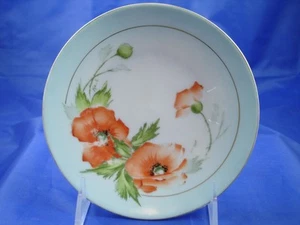 Antique HP BAVARIA Porcelain PLATE w Poppies - Picture 1 of 3