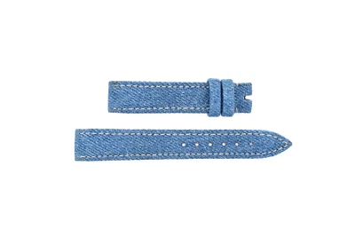 CHOPARD New Jeans Fabric & Leather Watch Strap NOS 15/14 15mm NEW Blue (B715) - Image 1 of 2