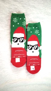 Wondershop Kid's Super Soft Holiday Crew Santa Print Socks (M/L Sizes 2-5) 2pk/2 - Picture 1 of 7