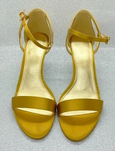 New In Box Michael Michael Kors Simone Mid Sandal Satin Marigold 9.5M Bridesmaid - Picture 1 of 9
