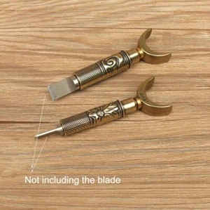 Metal Dual Bearing Swivel Carving Knife retro bronze color Leather craft Tool - Picture 1 of 17