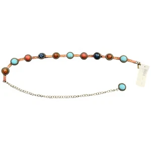Chico's Beaded Belt Size M/L Multi Turquoise Planets Southwestern Link Chain NWT - Picture 1 of 6