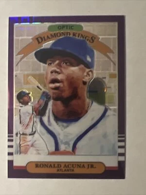 Ronald Acuna Jr. 2019 Donruss Optic Diamond Kings Purple Pandora Prizm /99 - Image 1 of 3