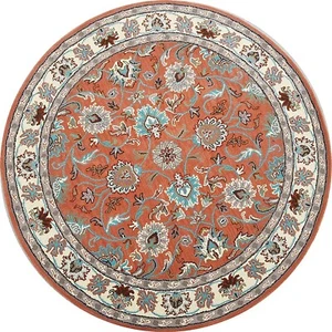 Hand-Tufted High Quality Woolen Rugs Round Collection Color Light Pink-multi - Picture 1 of 4