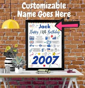 PERSONALISED 18TH BIRTHDAY PRESENT FOR SON BROTHER GRANDSON NEPHEW HIM GIFT 18 - Picture 1 of 8