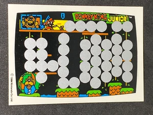 Donkey Kong Junior 1984 Nintendo Topps Vintage Retro Game Scratch Trading Card - Picture 1 of 1