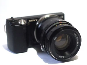 SONY E MOUNT Helios 58mm = 85 mm f2 lens fit  5N A3000 A6100 - NEX - Picture 1 of 4