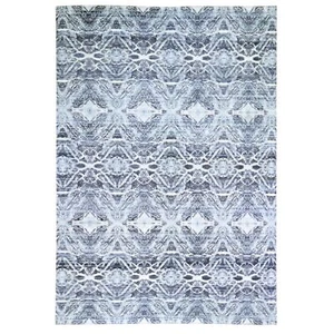 8'8"x12'1" Real Pure Silk Black Transitional Design Hand Knotted Rug R59722 - Picture 1 of 12