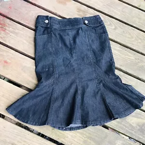 Falda Jean Bisou Bisou 6P Denim Acampanada MIDI Trompeta Sirena Años 90 Y2K Grunge Hada - Imagen 1 de 8
