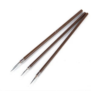 3pcs Weasel Hair Hook Line Fine Paint Brush Calligraphy Brush Pen Art Station-;h - Picture 1 of 7
