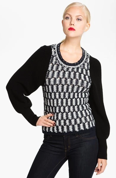 Marc Jacobs Нормандия синий белый Rick стойка шерсти свитер $268 новый с Ярлыками XS - Изображение 1 из 1