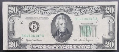 1950 Twenty Dollar Federal Reserve Note $20 Bill UNCIRCULATED #82869 - Image 1 of 2