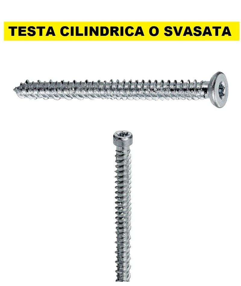 VITI TORX PER CALCESTRUZZO CEMENTO AUTOFILETTANTI TASSELLO VARIE MISURE 100PZ - Immagine 1 di 1