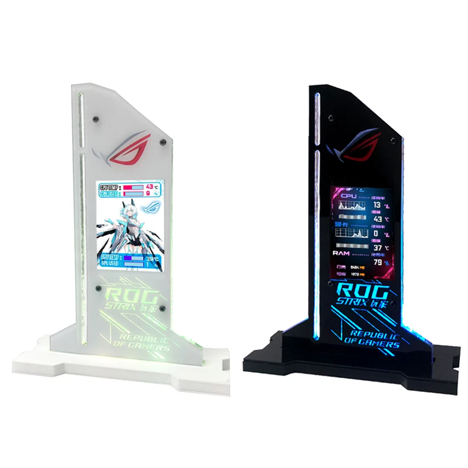 Graphic Video Card Bracket VGA Holder 2.4" LCD RGB CPU GPU RAM Monitor - Image 1 of 4