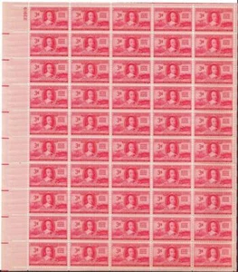 US SCOTT 971 PANE OF 50 UNITED STATES VOLUNTEER FIREMAN STAMPS 3 CENT FACE MNH - Picture 1 of 1