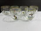 Set Of 6 NED SMITH 3 1/4” Game Bird Tumbler Glasses Optic Roly Poly Doubles