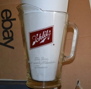 Vaso de cerveza Schlitz de colección años 60 64 oz jarra casi como nuevo - Imagen 1 de 7