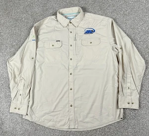 Poncho Hemd Herren 2XL Beige Einfarbig Knopfleiste Langarm Outdoor Logo Stretch - Bild 1 von 10