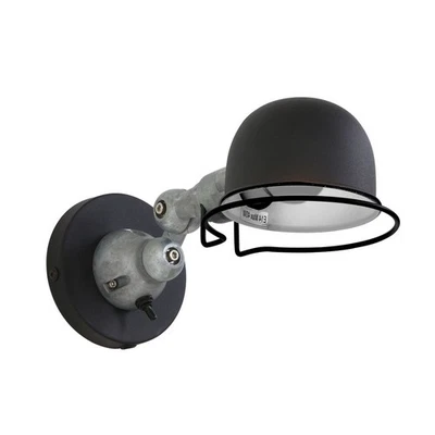 Spot da Parete Regolabile Argento Nero T: 29 CM Spina E14 Industriale Lampada - Immagine 1 di 4