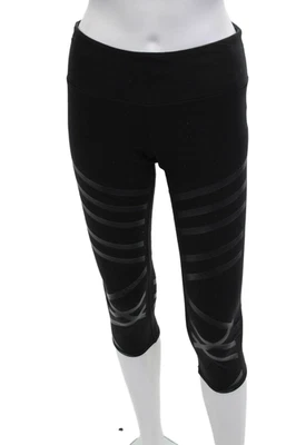 Leggings capri Alo para mujer negros a rayas talla S Foto 1 de 4