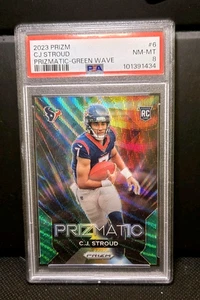 CJ STROUD Rookie Card ● 2023 Panini Prizm #6 ● Prizmatic Green Wave ● PSA NM-MT - Bild 1 von 6