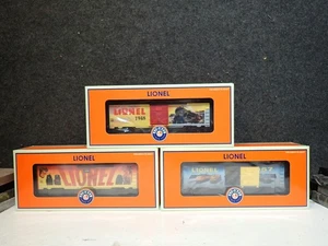 LOT OF 3 Lionel MINT IN BOX 1957  6-29944 1948 6-29950 1954 6-29951 ART BOXCARS - Picture 1 of 6