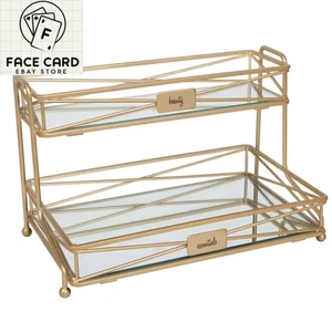2 Tier Vanity Tower in Satin Gold - Picture 1 of 12