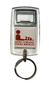 Dow Corning Food Services Flaschenöffner & Schlüsselanhänger klar Kunststoff Vintage - Bild 1 von 14